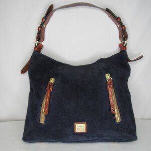 Dooney & Bourke Navy and Brown Hobo Bag
